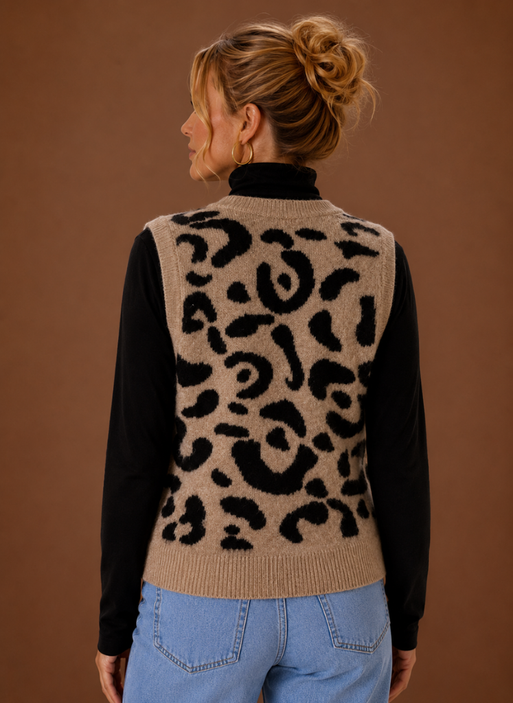Women’s Animal Print Sweater Vest