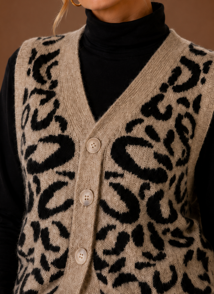 Women’s Animal Print Sweater Vest