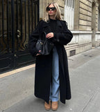 Women's Oversized Belted Long Trench Coat
