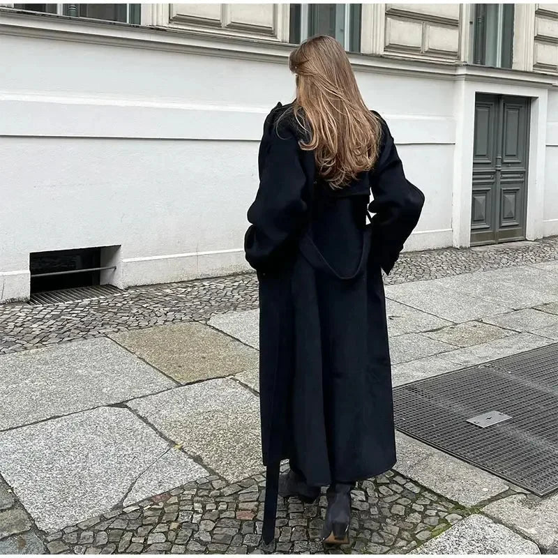 Women's Oversized Belted Long Trench Coat