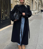 Women's Oversized Belted Long Trench Coat