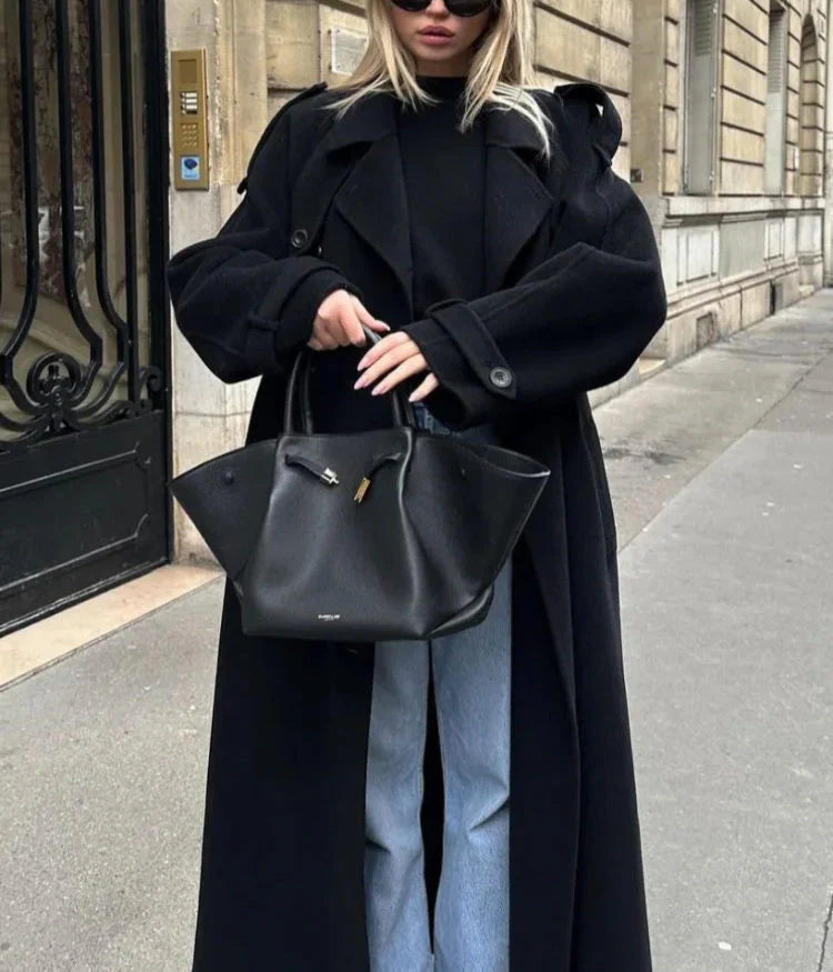 Women's Oversized Belted Long Trench Coat