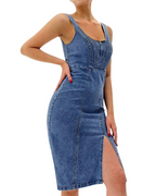 Women's Denim Bodycon Midi Dress