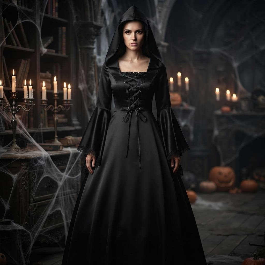 Women’s Halloween Hooded Witch Dress