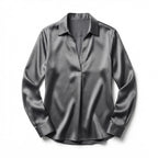 Women’s Long Sleeve V-Neck Satin Blouse