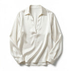 Women’s Long Sleeve V-Neck Satin Blouse