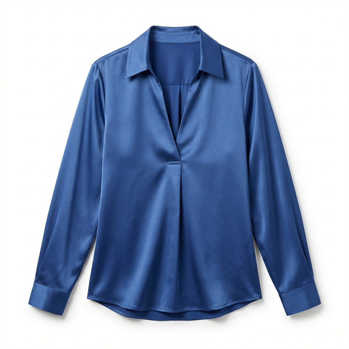 Women’s Long Sleeve V-Neck Satin Blouse
