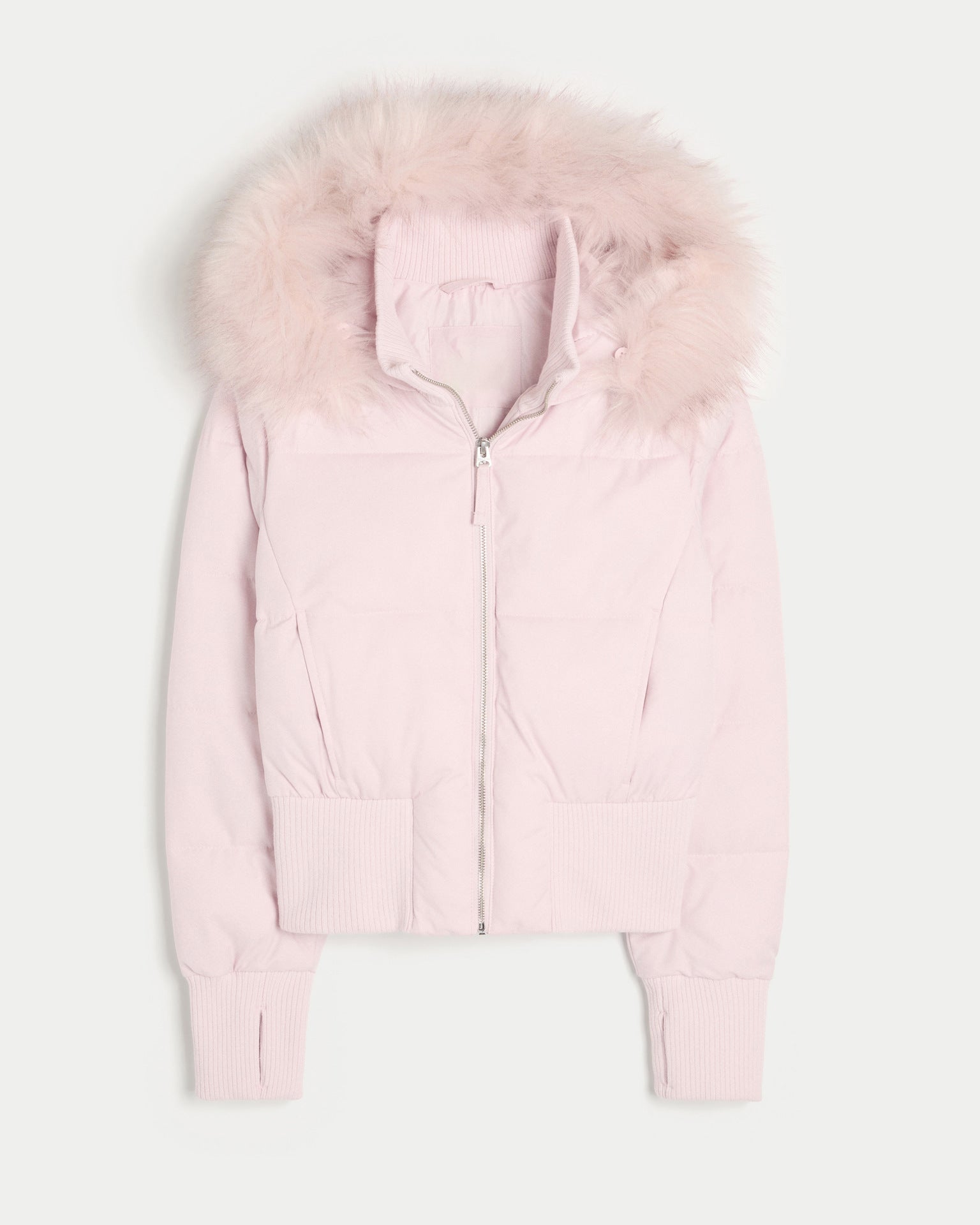 Women’s Fur-Trim Hooded Cropped Puffer Jacket
