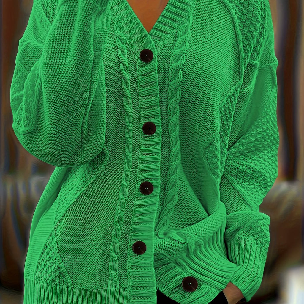 Women’s Cable Knit Button Cardigan