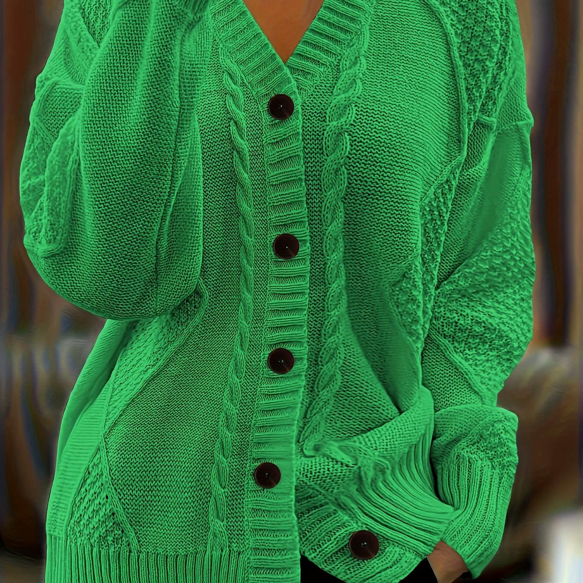 Women’s Cable Knit Button Cardigan