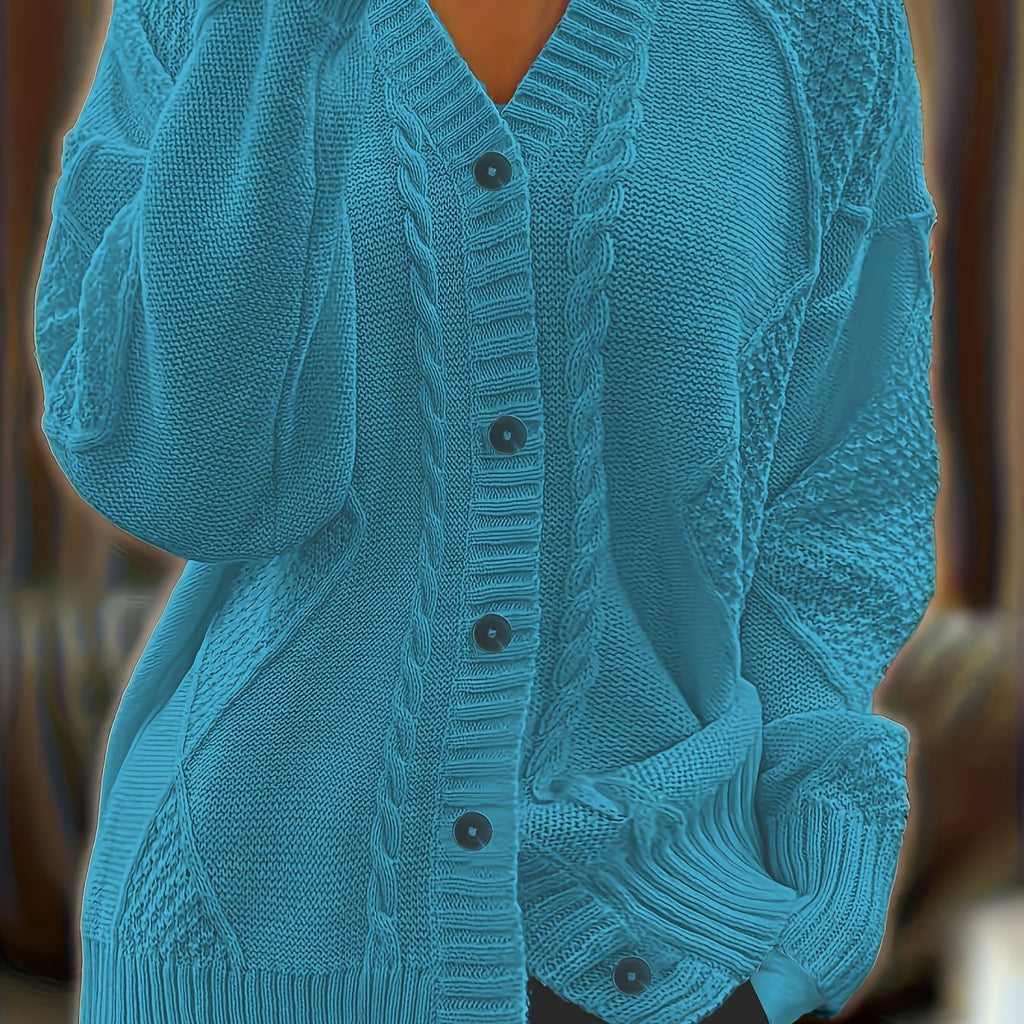 Women’s Cable Knit Button Cardigan