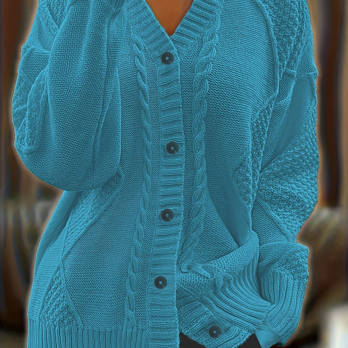Women’s Cable Knit Button Cardigan