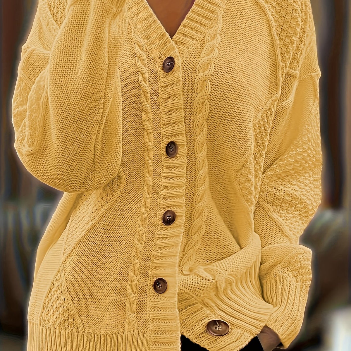 Women’s Cable Knit Button Cardigan