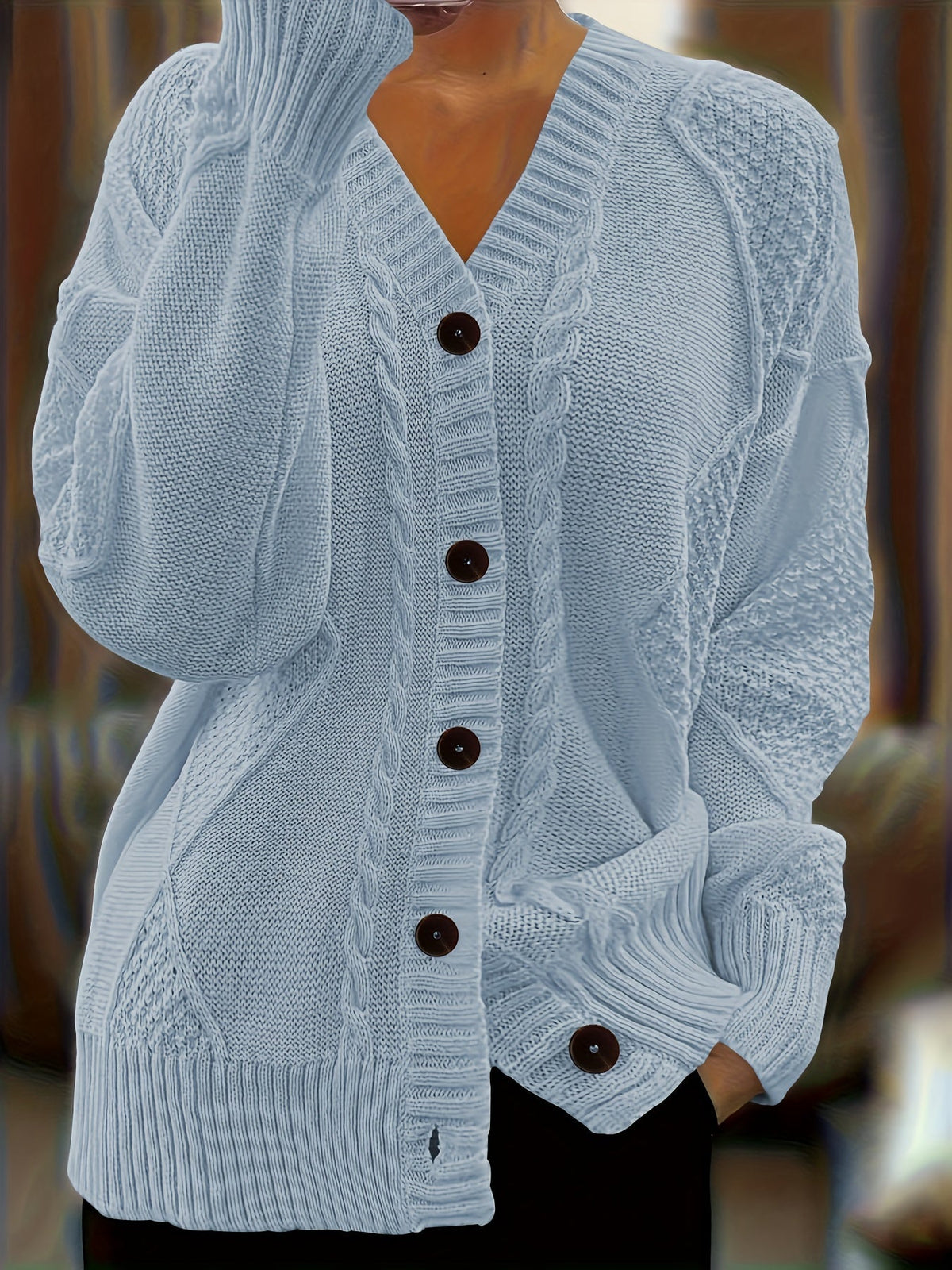 Women’s Cable Knit Button Cardigan