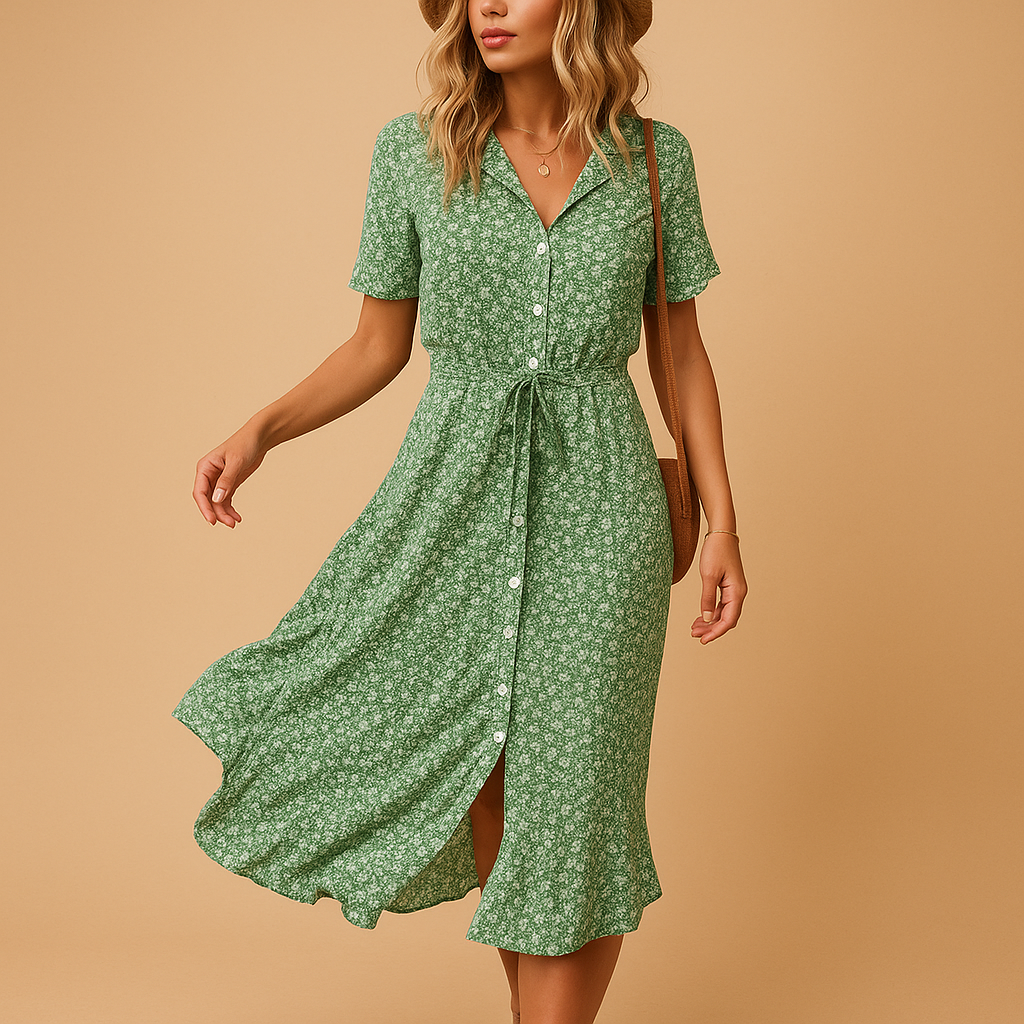 Women’s Floral V-Neck Midi Dress