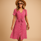 Women’s Floral V-Neck Midi Dress