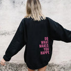 Women's Oversized Hoodie with Back Slogan Print