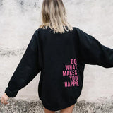 Women's Oversized Hoodie with Back Slogan Print