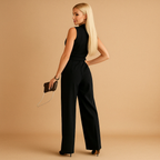 Women’s Sleeveless Belted Wrap Jumpsuit