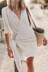 Women’s V-Neck Wrap Mini Dress