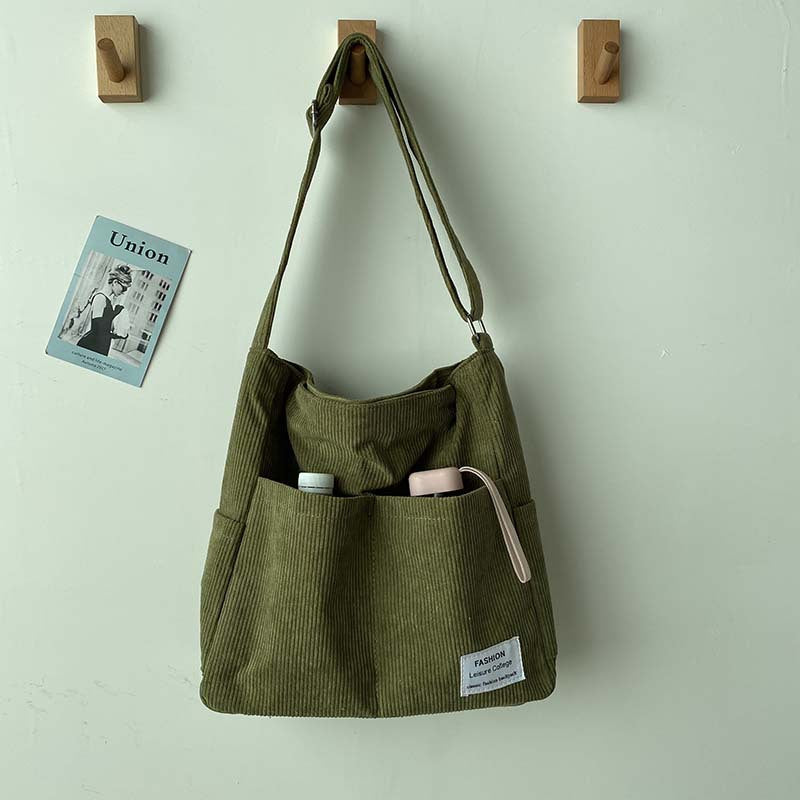 Women’s Large Capacity Corduroy Shoulder Bag