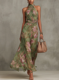 Women’s Floral Halter Maxi Dress
