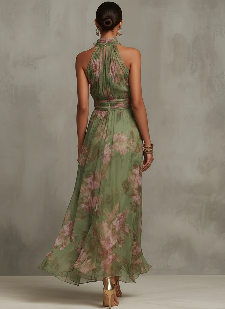 Women’s Floral Halter Maxi Dress