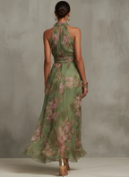 Women’s Floral Halter Maxi Dress