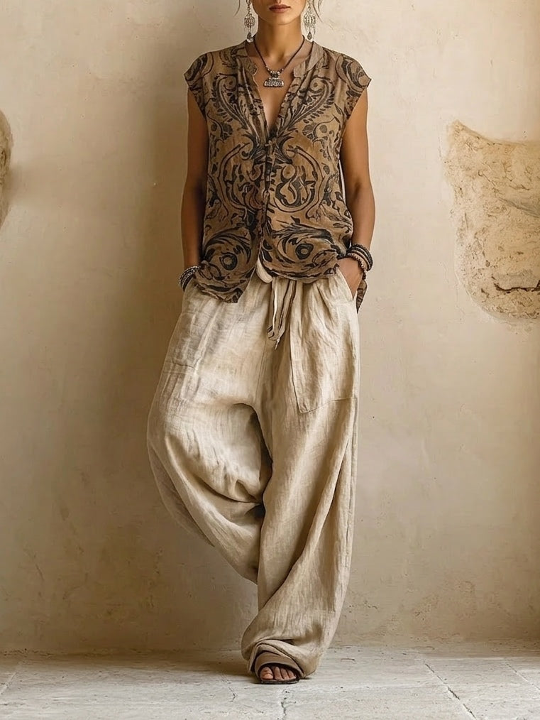 Women’s 3-Piece Wide-Leg Pant Set