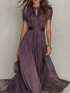 Women’s Elegant Pleated Maxi Dress