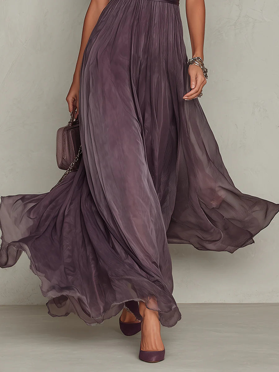 Women’s Elegant Pleated Maxi Dress