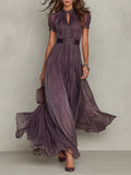 Women’s Elegant Pleated Maxi Dress