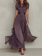 Women’s Elegant Pleated Maxi Dress