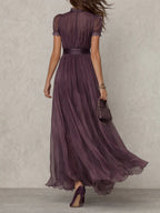 Women’s Elegant Pleated Maxi Dress