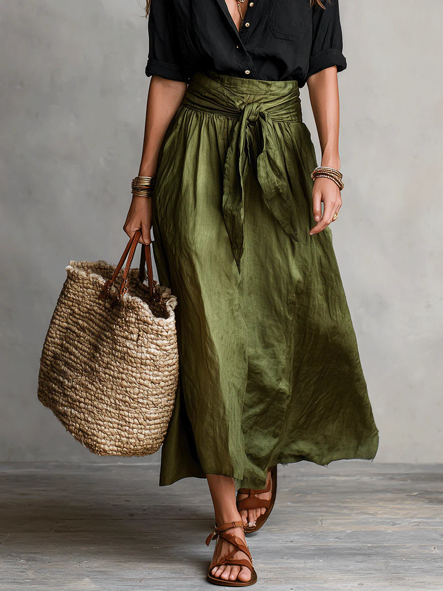 Women's Tie Waist Maxi Dress