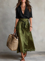 Women's Tie Waist Maxi Dress