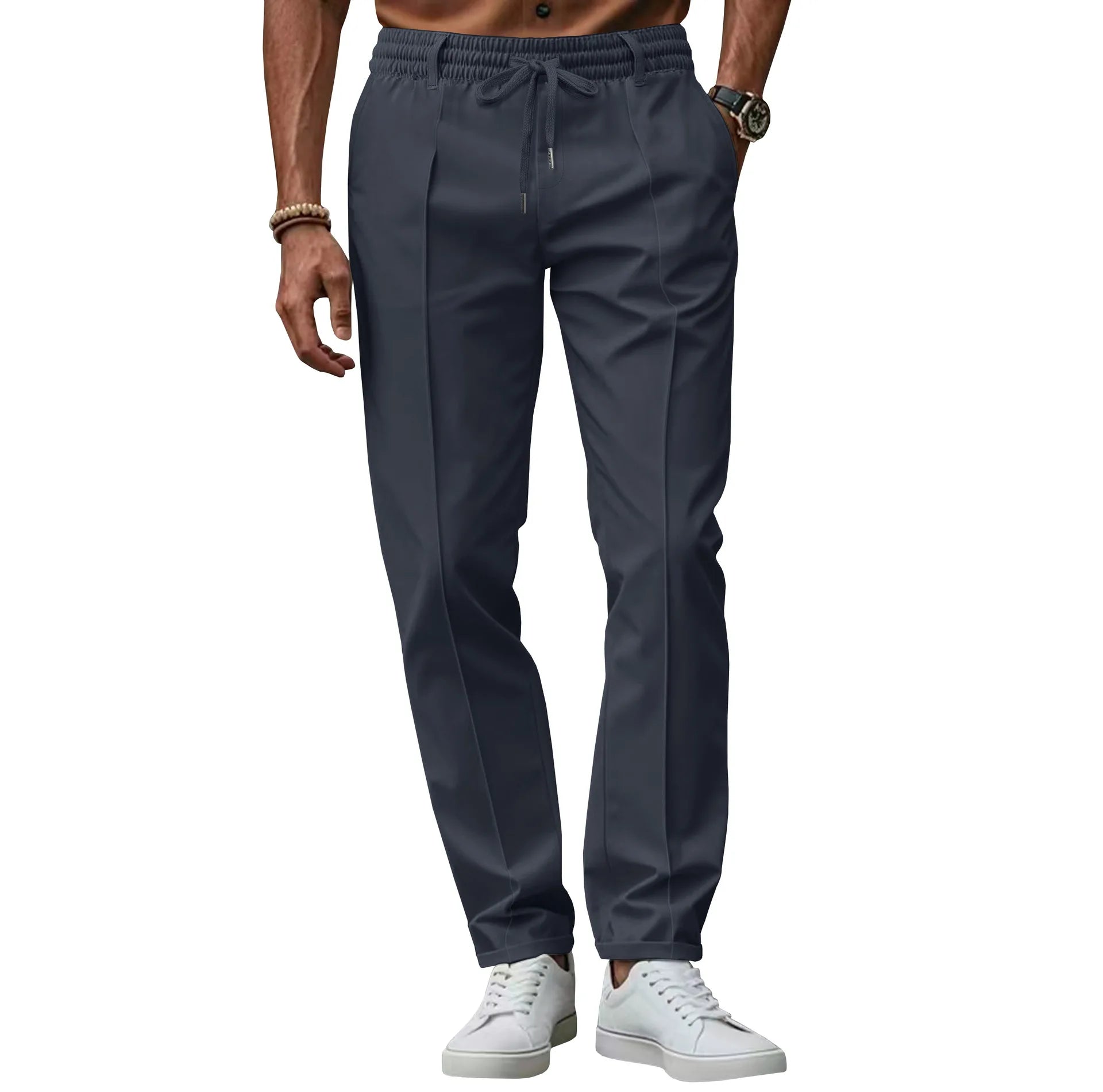 Men’s Straight Leg Drawstring Trousers