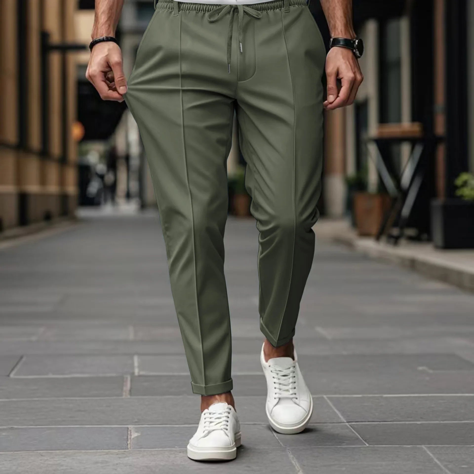Men’s Straight Leg Drawstring Trousers