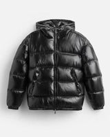 Men’s Hooded Puffer Jacket With Zip Front