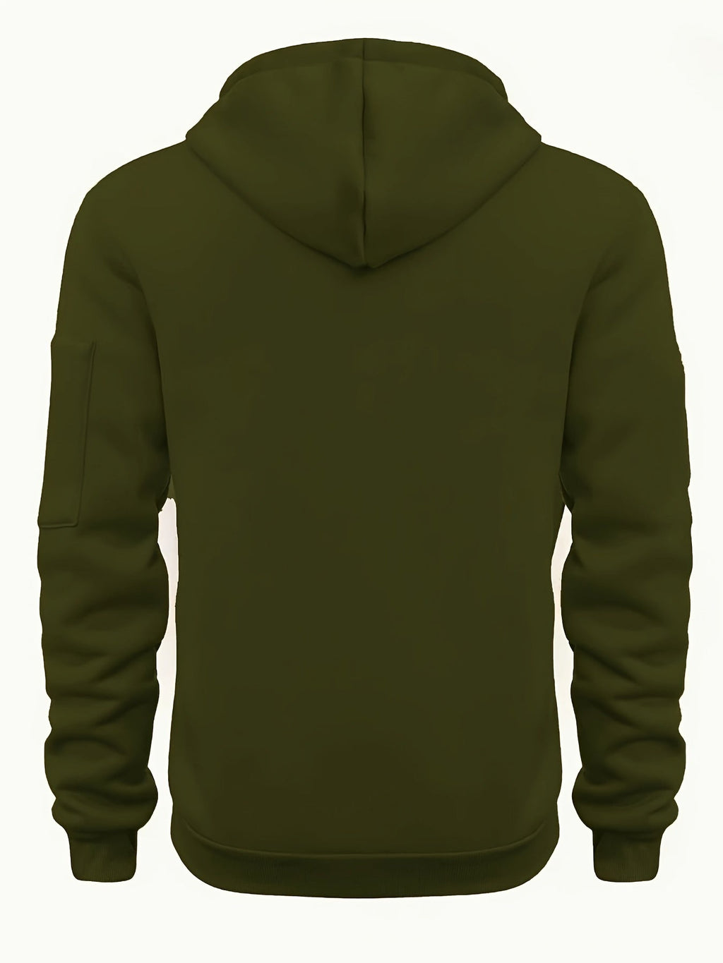 Men's Full-Zip Hooded Sweatshirt with Sleeve Detail