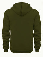 Men's Full-Zip Hooded Sweatshirt with Sleeve Detail
