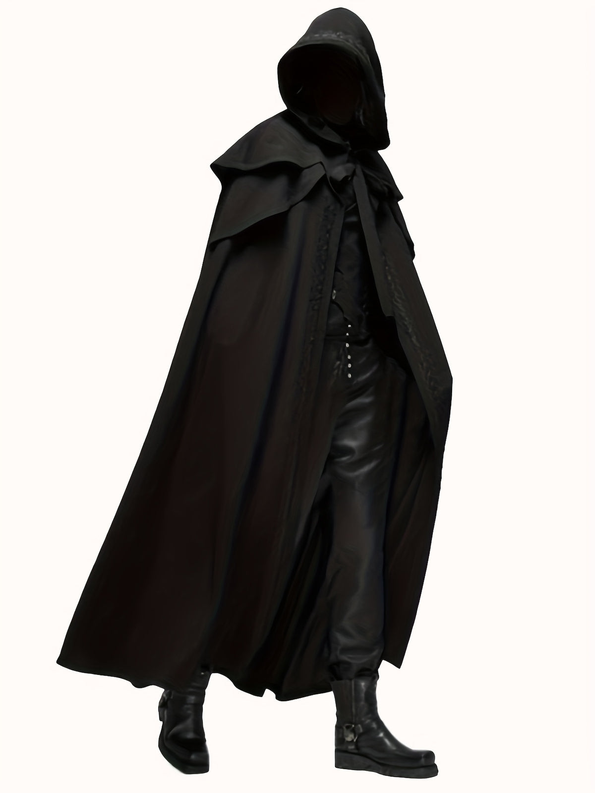 Men’s Halloween Hooded Dark Villain Cape