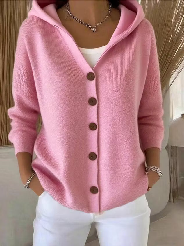 Women’s Hooded Button-Front Cardigan