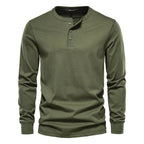 Men's Slim Fit Long Sleeve Henley Shirt
