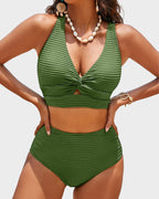 Women's Ribbed High Waist Bikini