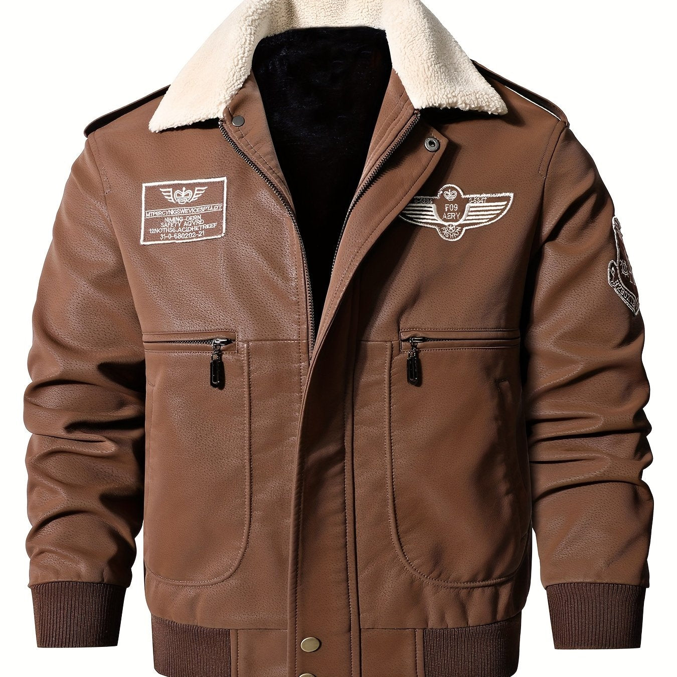 Men’s Aviator Jacket with Contrast Collar