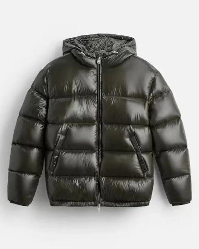Men’s Hooded Puffer Jacket With Zip Front
