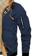 Men’s Hooded Jacket with Plaid Trim