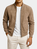 Men's Classic Suede Bomber Jacket