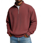 Men's Ribbed Quarter-Zip Knit Sweater